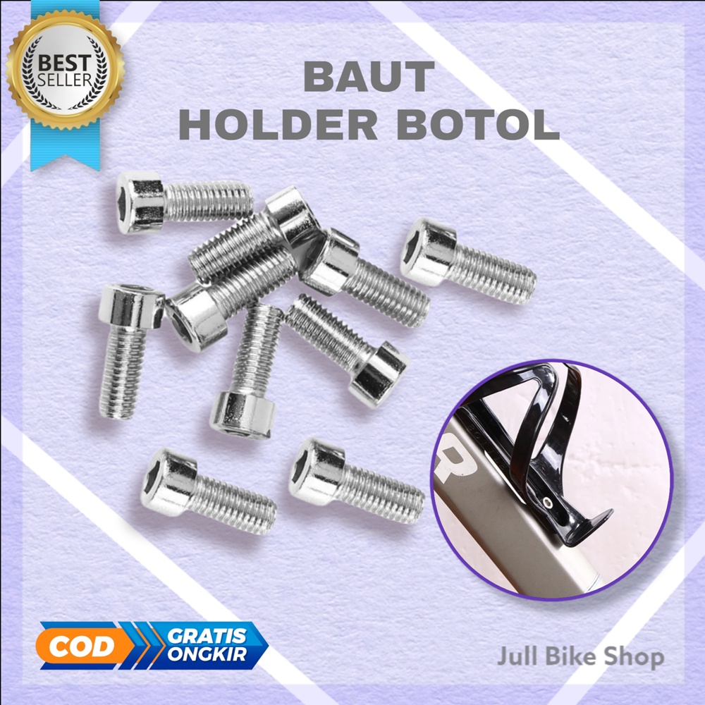 Baut L M5 x 12 stainless steel bisa untuk tempat botol minum 10 holder sepeda bottle water 12mm 10mm 16mm 5mm 4mm