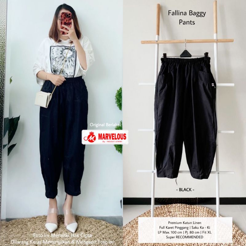 FALLINA BAGGY PANTS BY MARVELOUS // CELANA BAGGY WANITA // Celana baggy muslimah