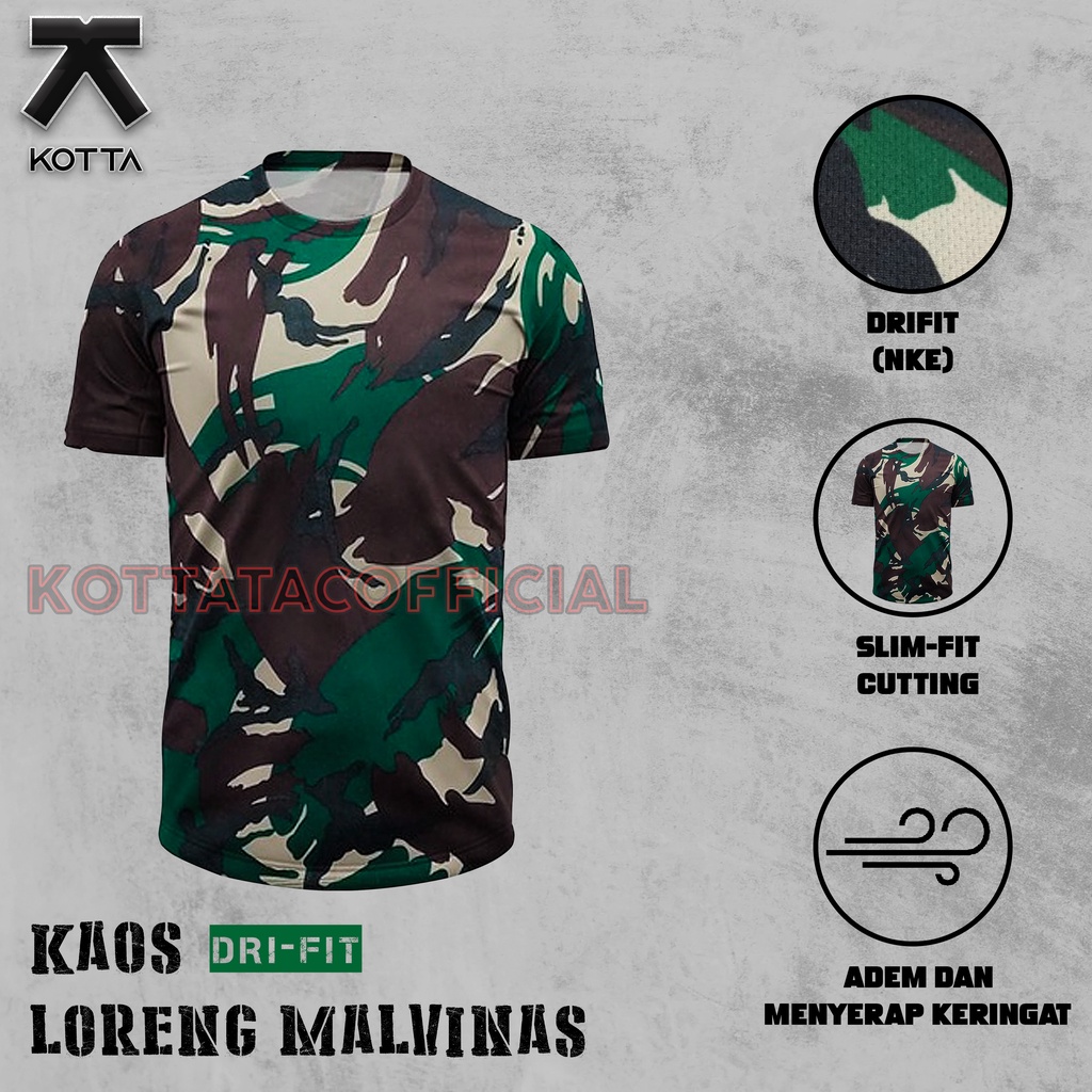 Jual Kaos Dryfit Malvinas Kaos Drifit Tni Kaos Loreng Tni Kaos