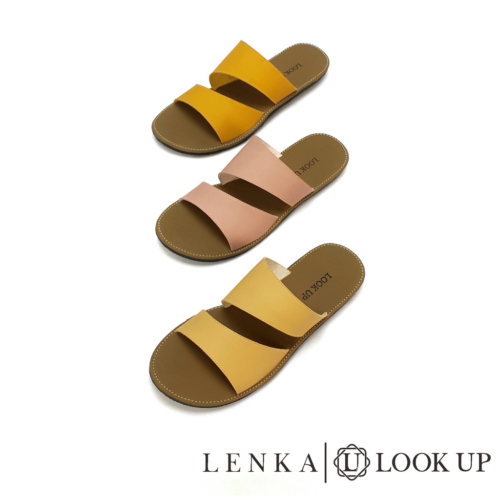 Sandal Kulit Wanita Sandal Slide Wanita Sol Karet Anti Licin Look Up Sandal Kekinian Termurah Lookup - LENKA