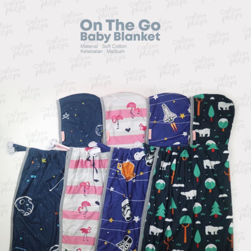 CALISTAPHILIPS ON THE GO BLANKET MOTIF LUCU | Selimut Topi Bayi dengan Clip untuk Apron Menyusui G2