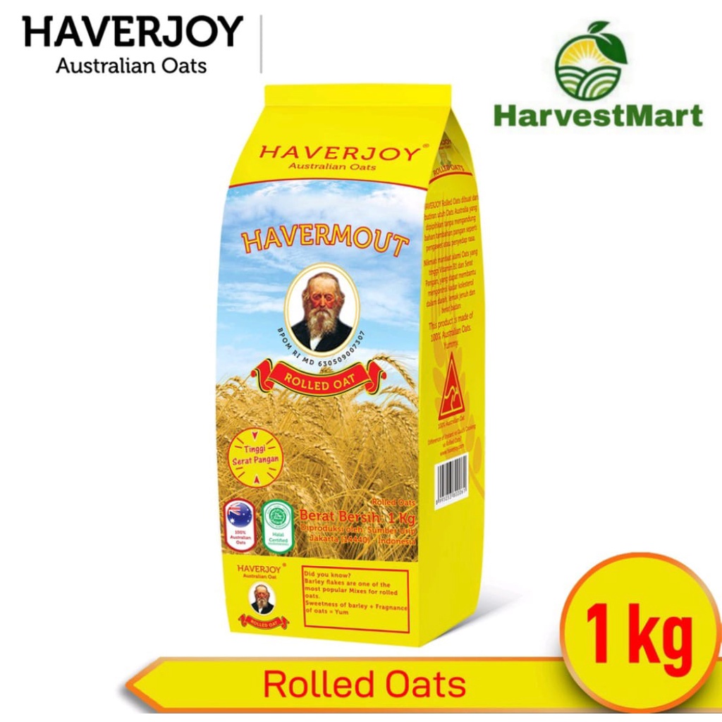 

HAVERJOY HAVERMOUT ROLLED OAT 1KG//HARVESTMART