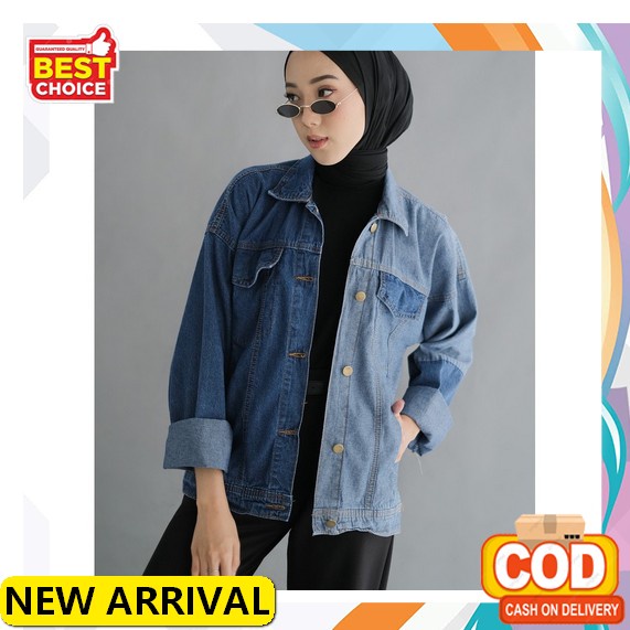 ヿ Jaket Jeans Crop Jumbo Wanita Denim Jacket Jins Lepis Jumbo Oversize Terbaru Kekinian Jaket Rawis 