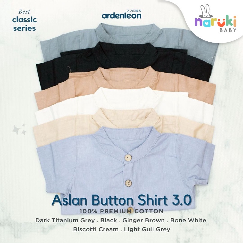 Ardenleon Boy Aslan Button Shirt 3.0 Arden Leon Baju Atasan Anak Laki-Laki