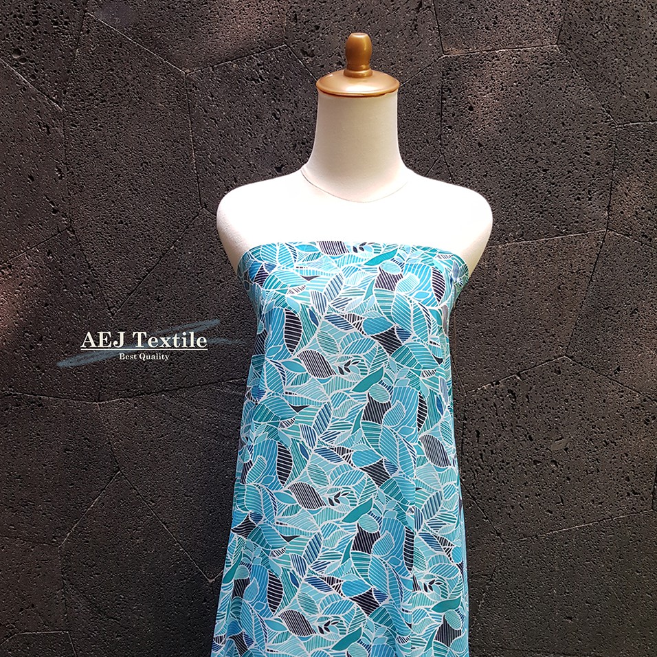 kain chiffon fine (sifon fine) motif daun (F. 6306)