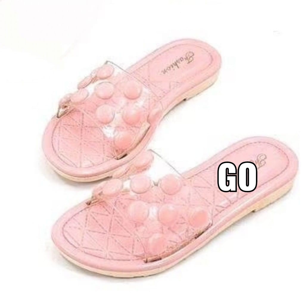 sogo Import POLKA BENING Sandal Wanita Murah Slip Casual Teplek Sendal Cewek Flat