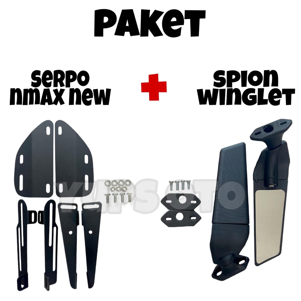 PAKET SPION WINGLET NMAX NEW NMAX OLD + BREKET SERPO NMAX NEW NMAX OLD SET PNP TINGGAL PASANG SPION NMAX VARIASI PLUS BREKET SERPO YAMAHA NMAX NEW DAN OLD