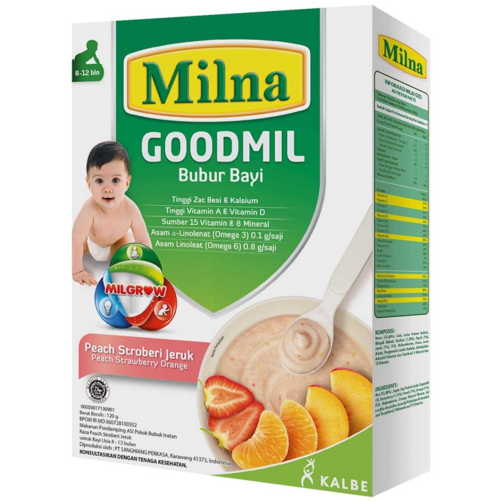 MILNA Goodmil Bubur Bayi Khusus Peach Strawberry Orange 120g 8-12 bln