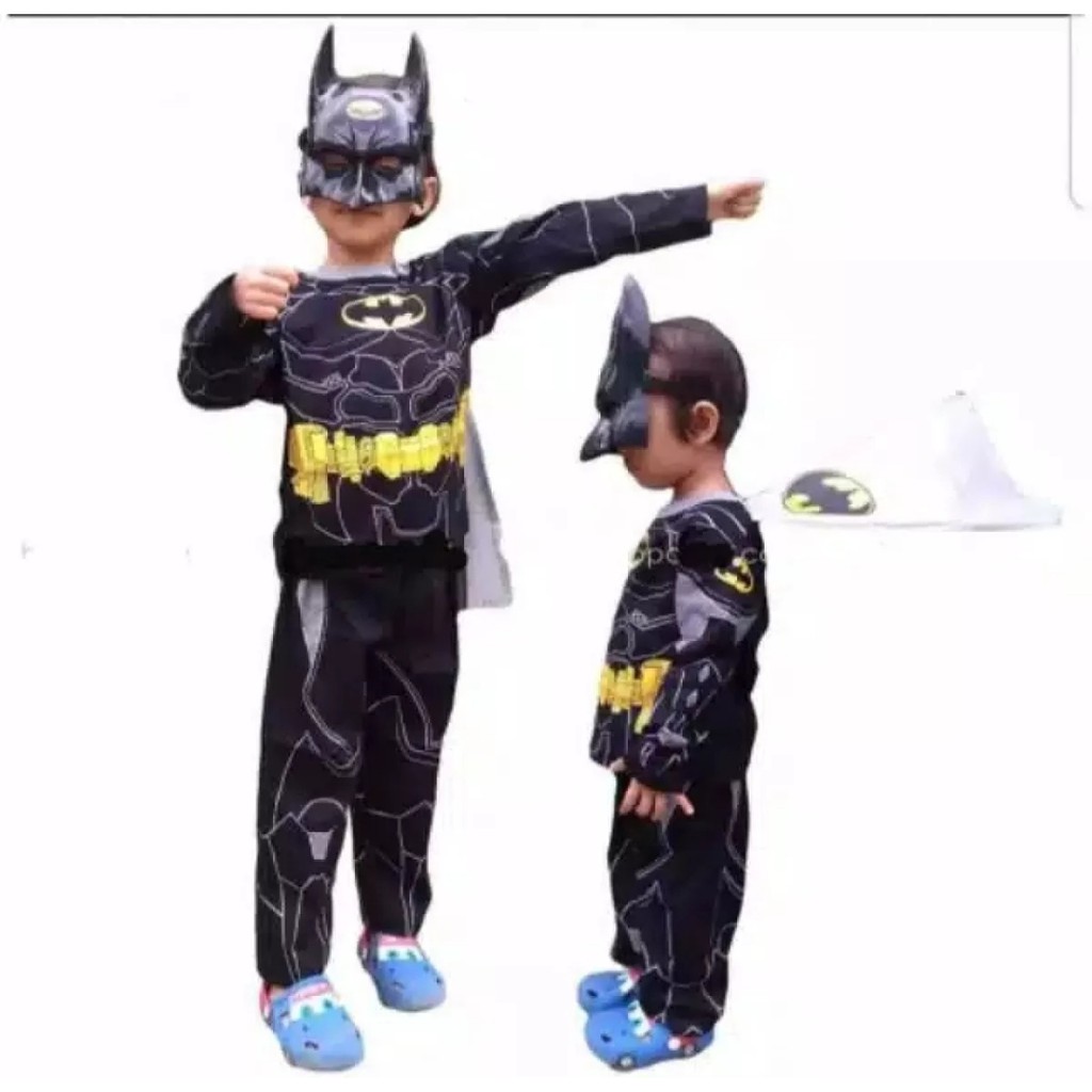 Kostum baju anak batman topeng kain / BAJU ANAK BATMAN SAYAP