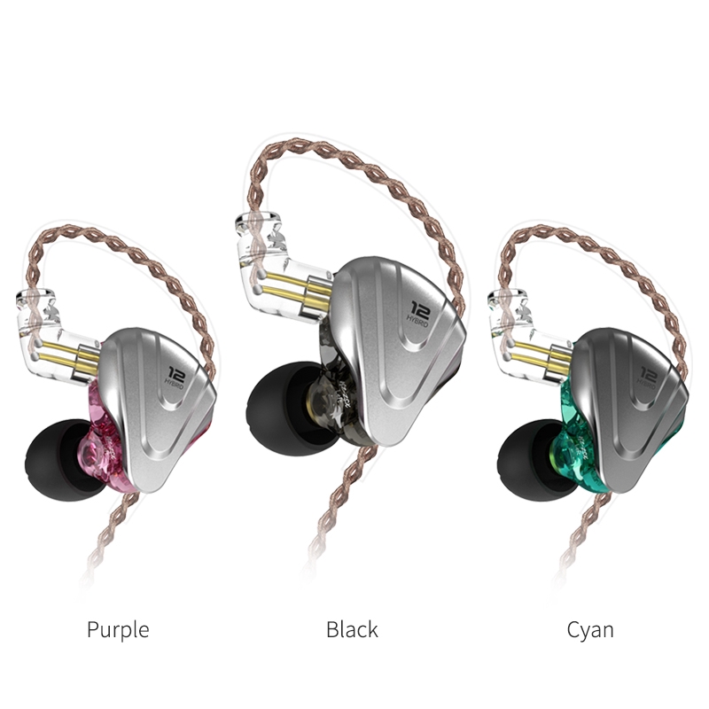 KZ zsx Earphone Handsfree Metal 5ba + 1dd Hybrid HiFi Bass