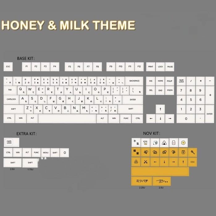 Keycaps XDA profile Honey and milk