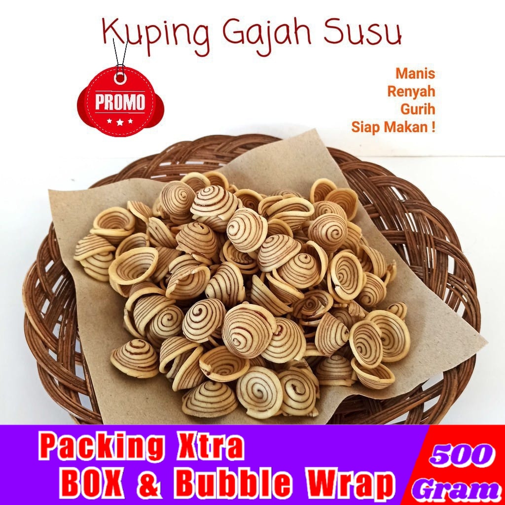 

Kuping Gajah Contong 500gr Cream Coklat / Kuping Gajah Mini - Hufaida Snack makanan ringan