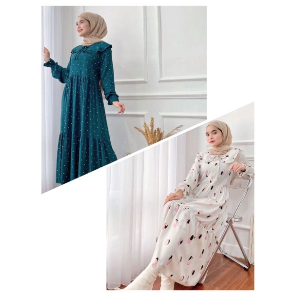 Nada midi dress / Midi dress kekinian / Midi dress Korea / Midi dress motif / Midi dress polos / Mid