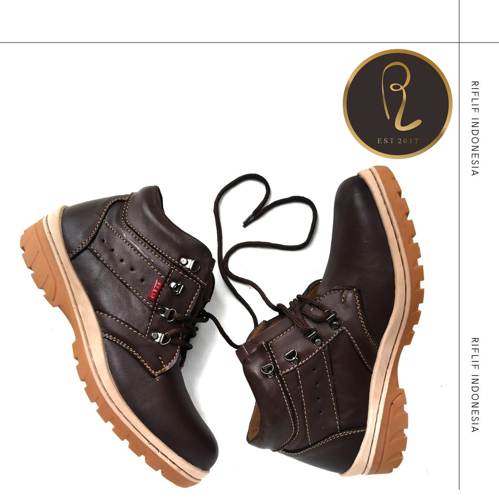 Sepatu Kickers / Sepatu Pria Cowok Boots Buts Semata Kaki Bahan Kulit Asli 100% / Sepatu Kerja Lapangan, Touring, Adventure Laki-laki Sol Karet Murah dan Keren