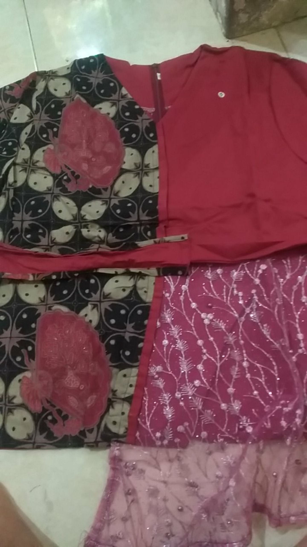 Atasan Blouse Batik Wanita Modern Fashion Wanita Kekinian Brokat Batik Pekalongan Ml Xl Xxl