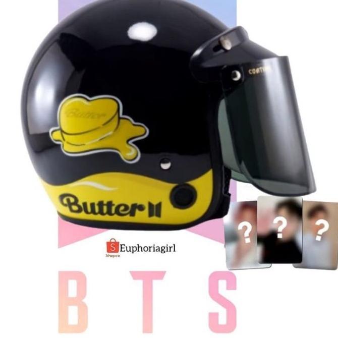 TERBAIK HELM BOGO RETRO SNI MOTIF BTS BUTTER FULL LEHER COWOK CEWEK SDFSD5165
