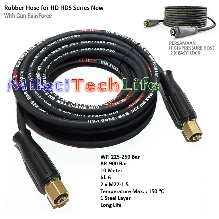 Selang RB10 2xEasyLock High Pressure Hose 250Bar for Karcher High Pressure HD HDS Series New