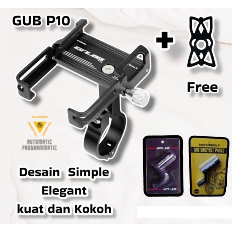 GUB P10 Phone Holder - Dudukan Hp - Alluminium Alloy Original GUB