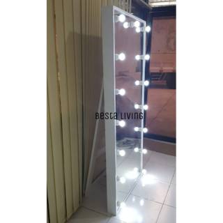  Full  Body  Standing Vanity Mirror Cermin  Lampu  LED Kaca 