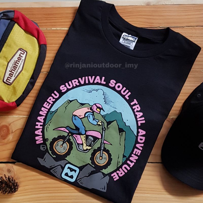 T-SHIRT TRAIL ADVENTURE MAHAMERU KAOS TRAIL MAHAMERU TSHIRT 036 KAOS POLOS HITAM KAOS PENDEK TRAIL