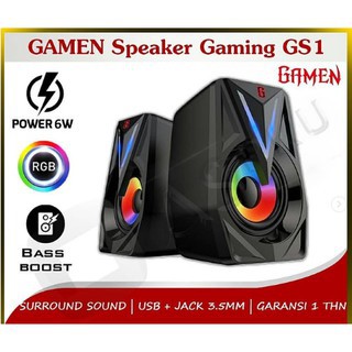 SPEAKER PC / LAPTOP GAMING ESPORT ROBOT GAMEN GS1 GS5 GS6 GS8 GS10 STEREO BASS RGB FLOW LIGHTING EFFECT MANTAP BETUL