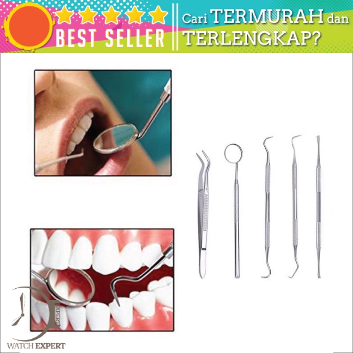 Bisa COD Peralatan Oral Diagnostik Perawatan Dokter Gigi Dental Care 5 in 1 - 7CKQ01