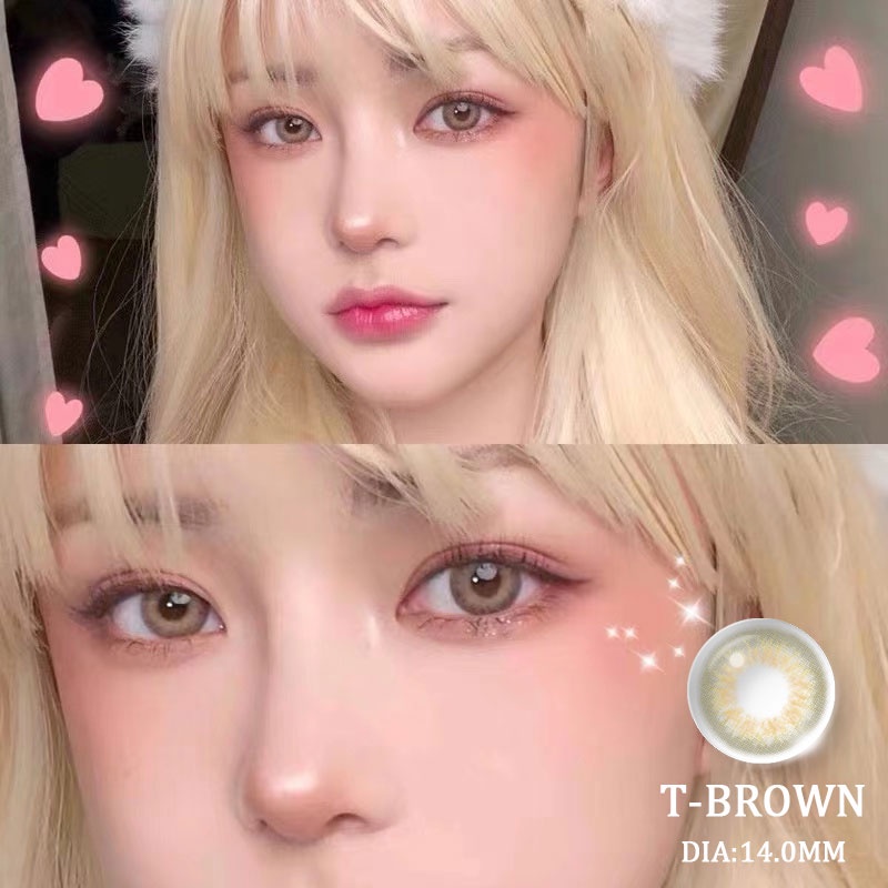 NEW【COD&amp;BARANG SPOT】 TAYLOR-GRAY SOFTLENS 2pcs BIG EYE Soft Colored Contact lens Yearly use ensa mata soflen mata Brightsoftlens soflens Mata Kore/DUBAI/TerbaikTahun Ini