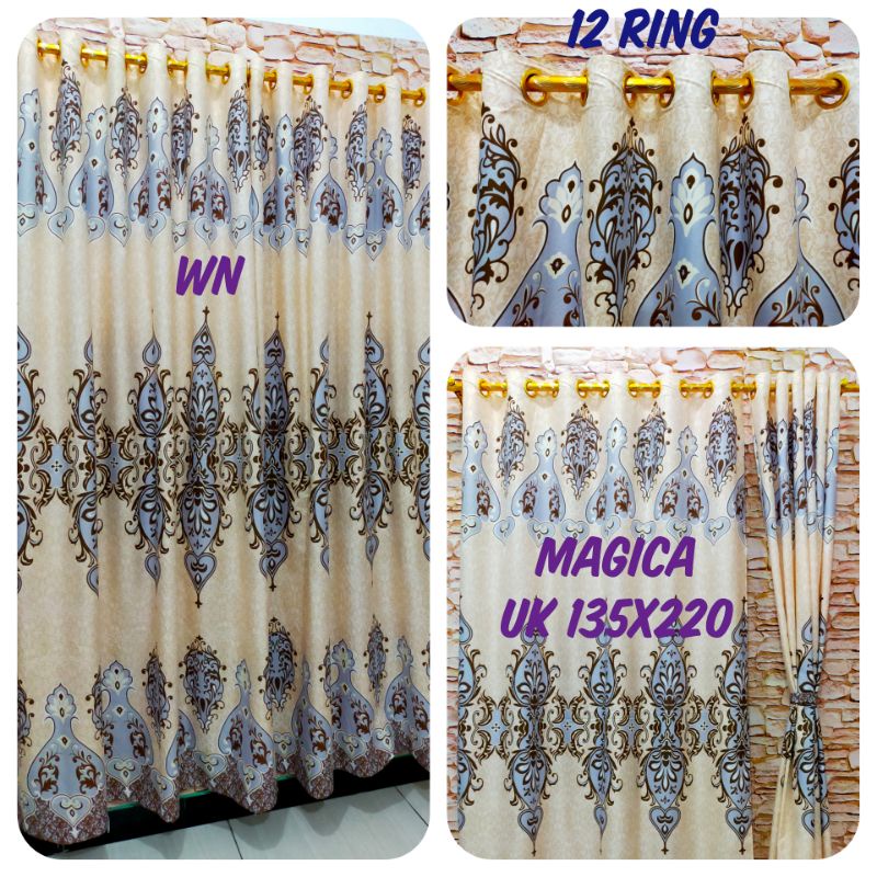 Watygrosir MOTIF BARU LEBIH ELEGAN produksi sendiri!!! promo gorden 12 ring uk 135x220 gorden pintu