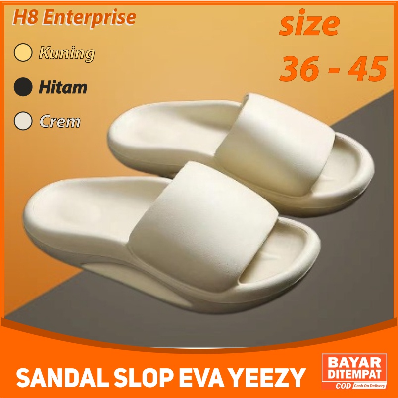 SANDAL SLOP EVA YEEZY SLIDE KARET SENDAL SLIPPER KANYE WEST TEBAL IMPORT HIGH QUALITY RUBBER