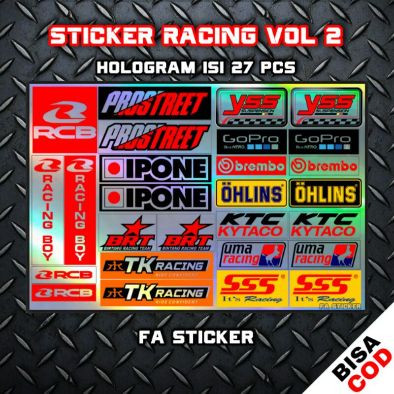 Stiker Racing Pack Sticker Racing Hologram Stiker Sponsor Stiker Helm Stiker Motor Sticker Motor Stiker Cuting Sticker Cutting Satuan Stiker Aesthetic Motor