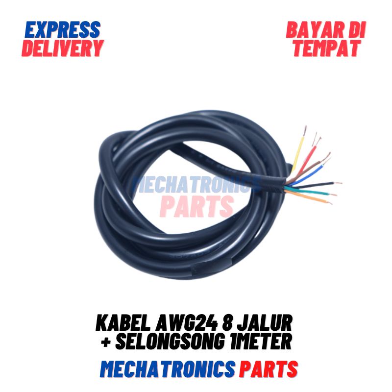 Kabel AWG24 8 Jalur + Selongsong 1Meter