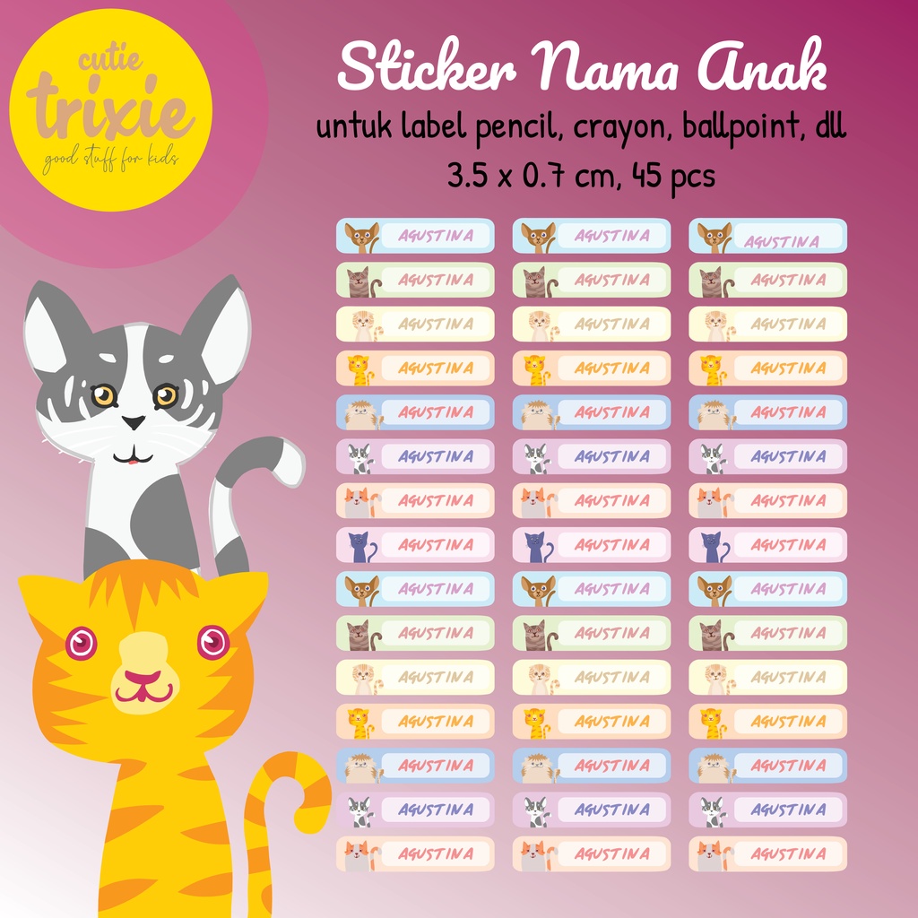 

Sticker Label Nama Anak Pensil CATS