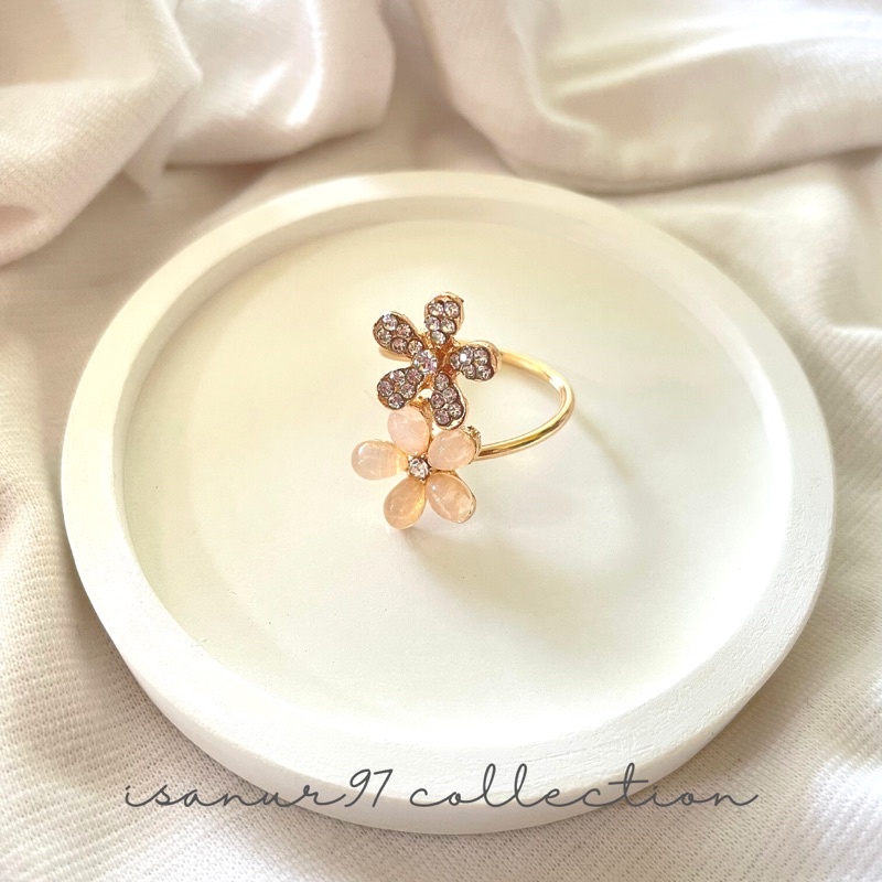 Double Flower Ring | Cincin Bunga Adjustable Cincin Unik Cincin Daisy