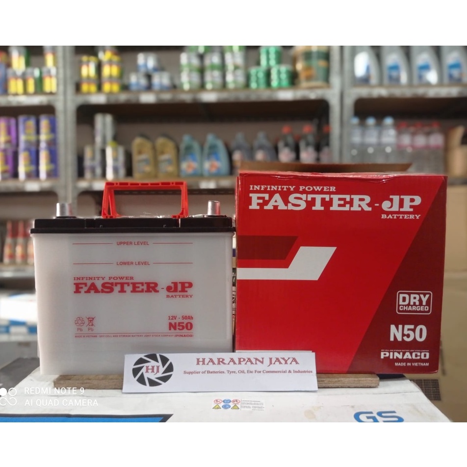 Jual AKI MOBIL FASTER JP N50 (50AH) BASAH Indonesia|Shopee Indonesia