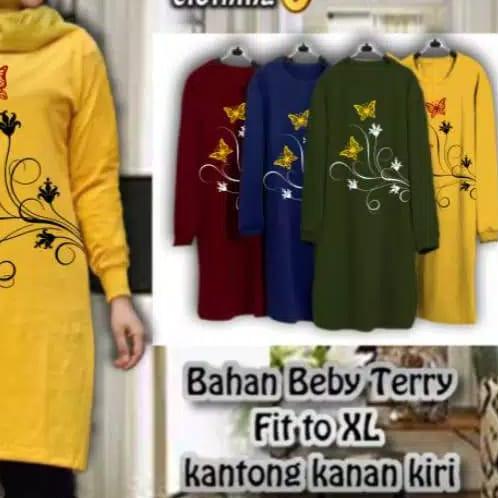 ➽ TUNIK WANITA DEWASA/ TUNIK WANITA TERBARU 2021 KEKINIAN / TUNIK KAOS PANJANG ATASAN MOTIF BUNGA KU