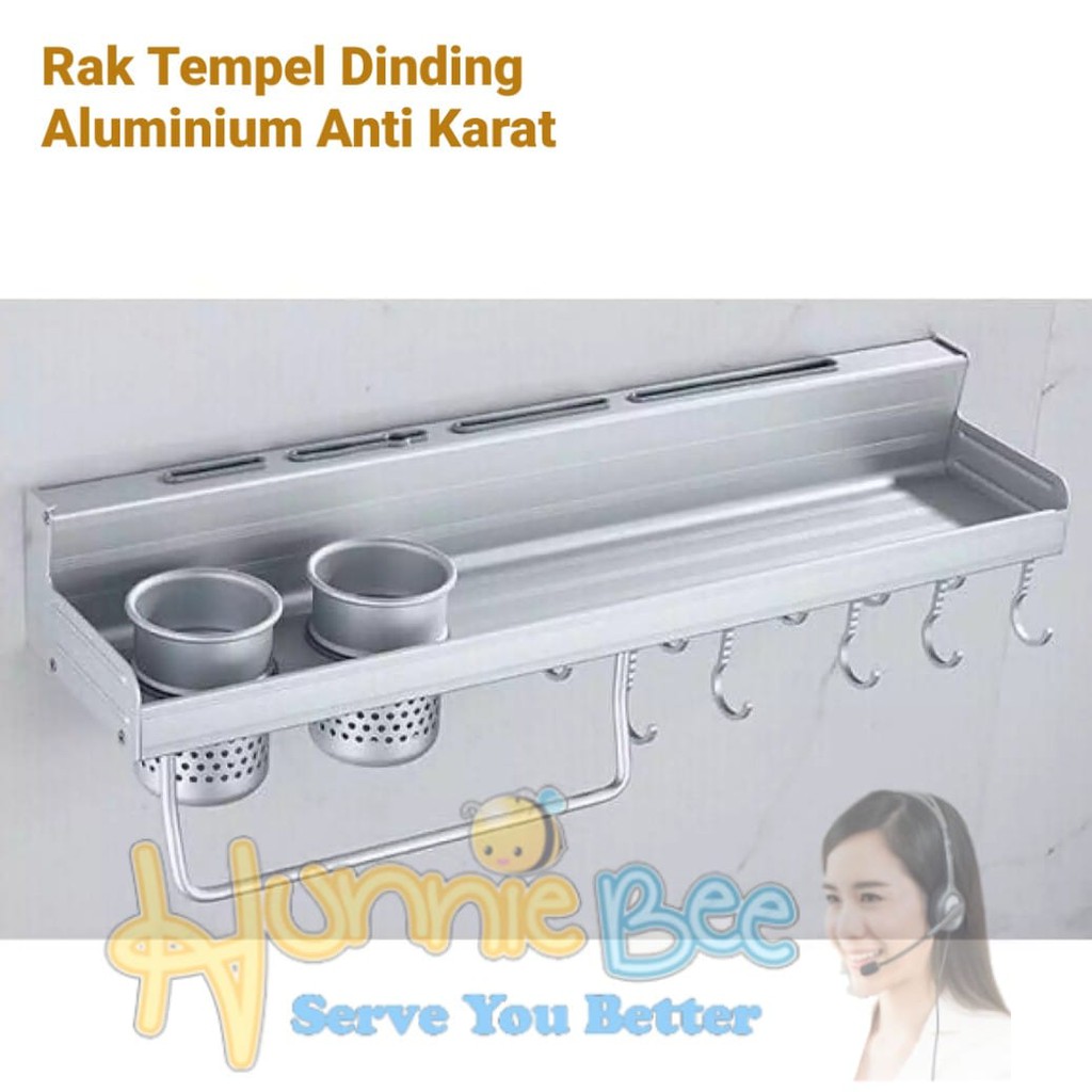 Rak Dapur Tempel Dinding Bahan Aluminium - Anti Karat