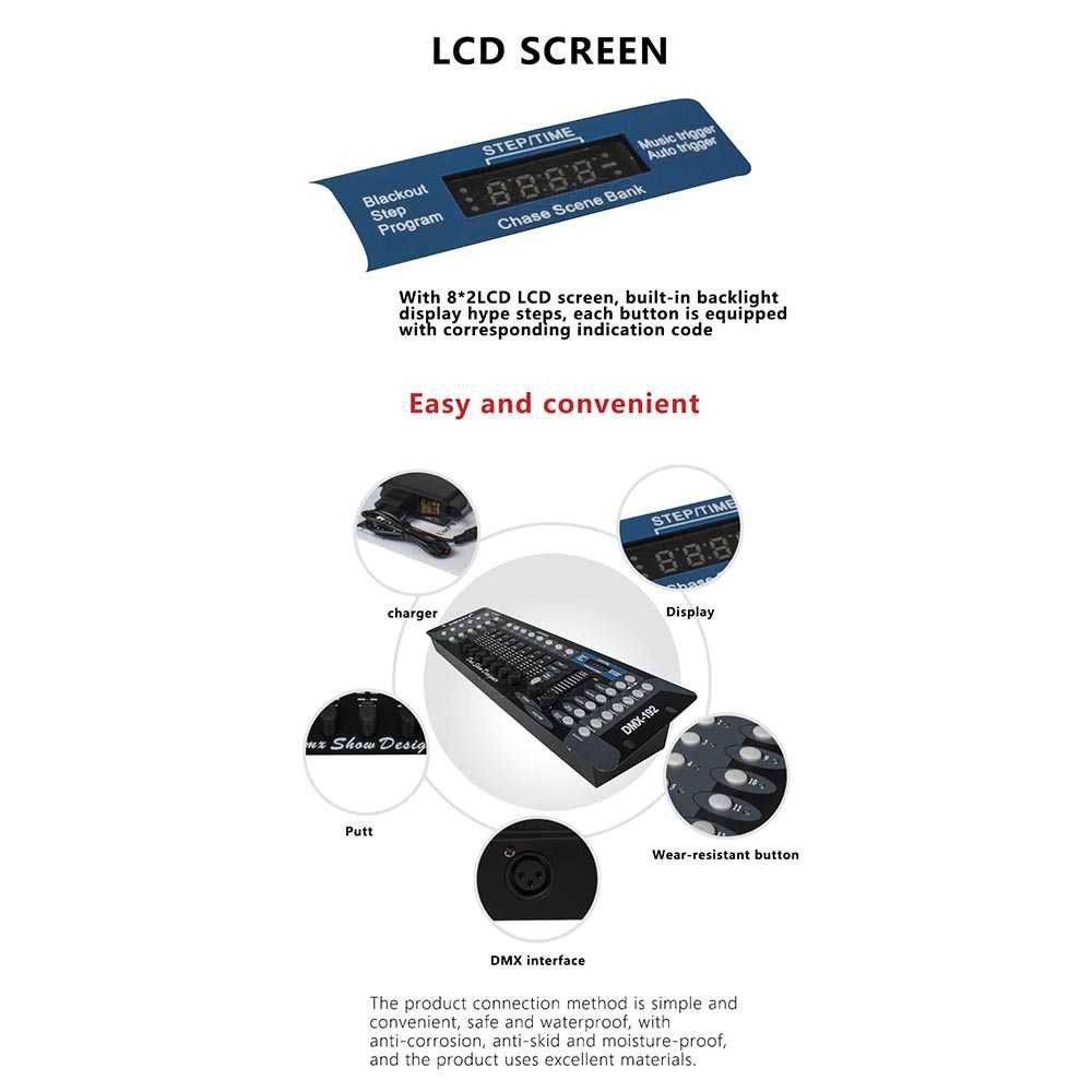 Stage Lightning Controller LCD Screen DMX Console DJ Equipment Perlengkapan Pencahayaan Panggung