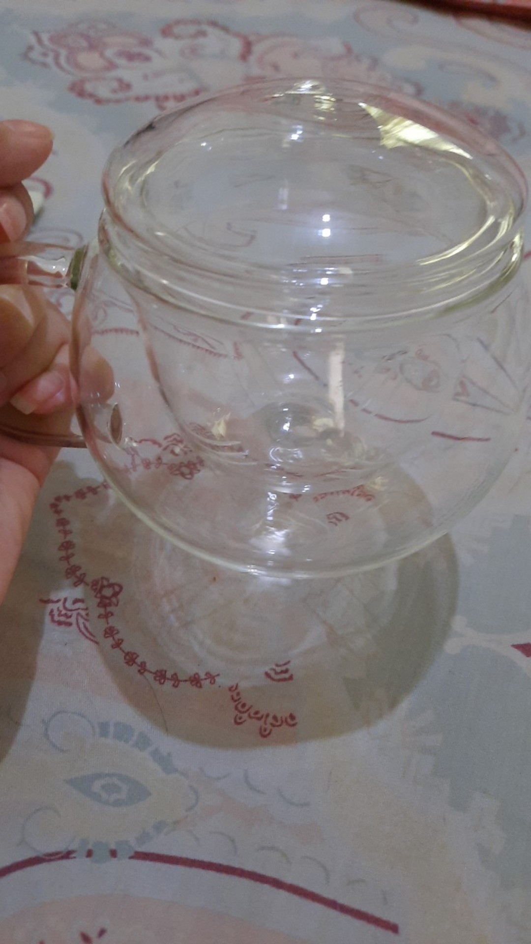 Gelas Cangkir Teh Saringan / Glass Infuser Tea Cup / Teko Teh Kaca 300 Ml