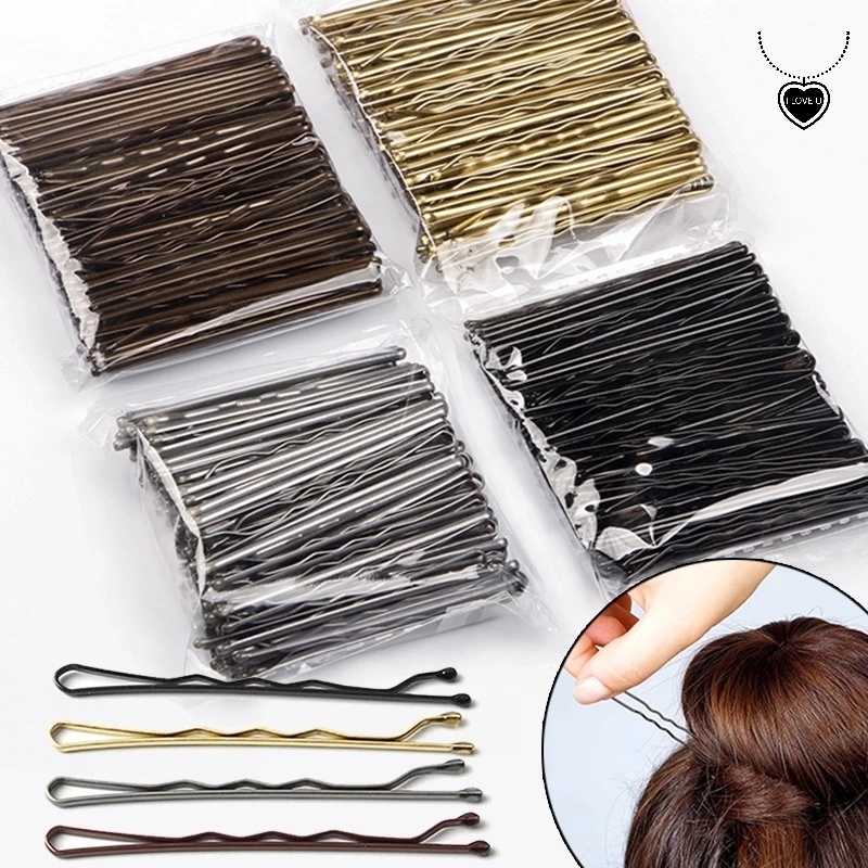 50pcs / Pak Jepit Rambut Bahan Metal Untuk Wanita