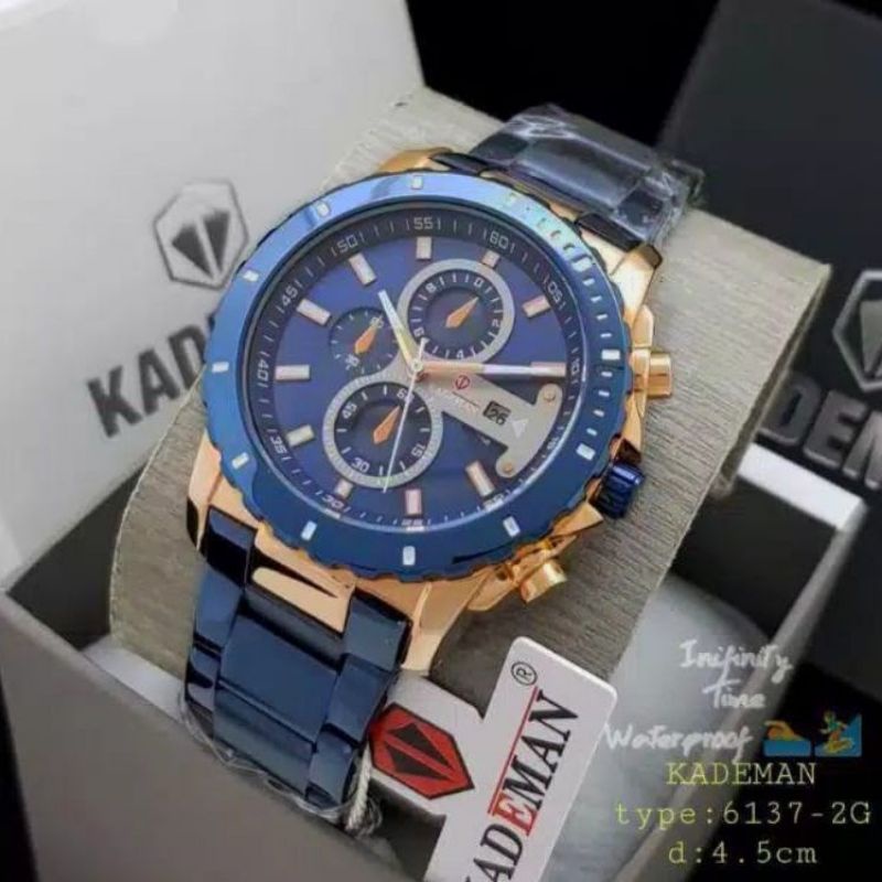 JAM TANGAN PRIA KADEMAN_6337_2g ORIJINAL INPORT WATER PROF 50M