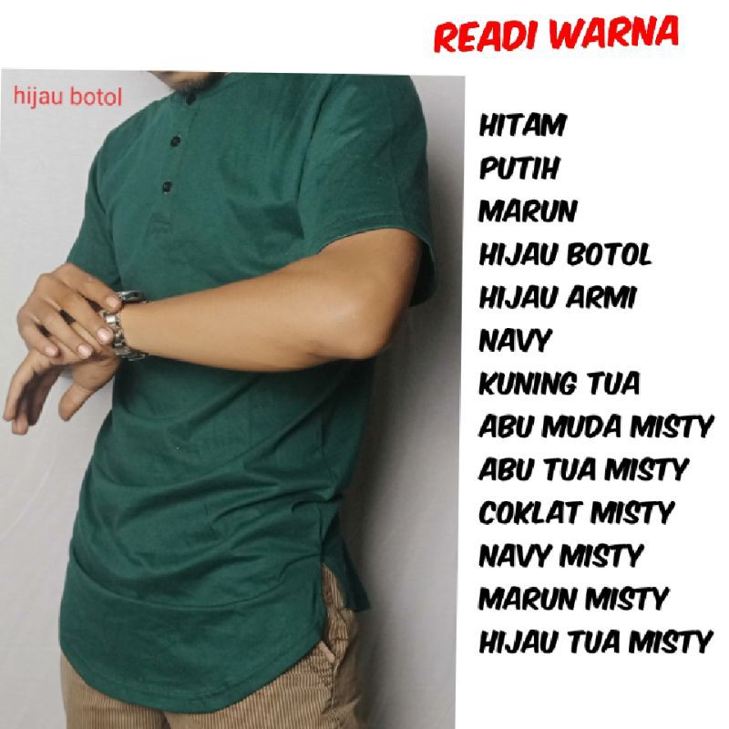 KAOS LONGLINE KOKO KURTA PRIA DEWASA LENGAN PENDEK