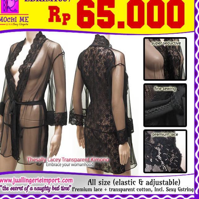 ZH 0789 Kimono Hitam (ZBKIM1007) - Baju Tidur By Folva Clothing 