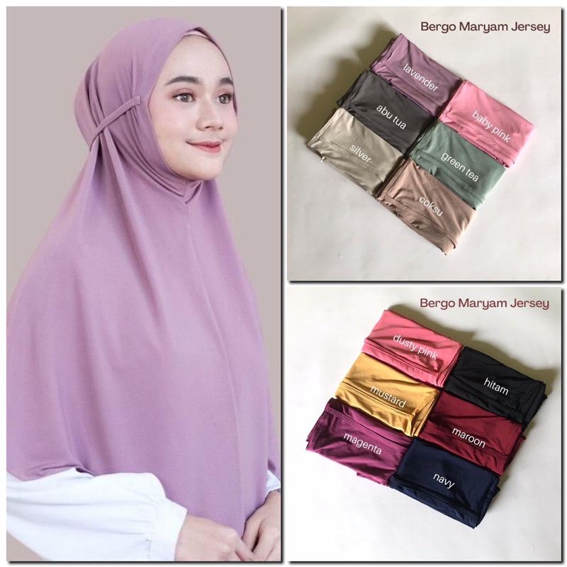 Bergo Maryam Jersey Murah, Bergo Maryam Premium, Bergo Jumbo size XL