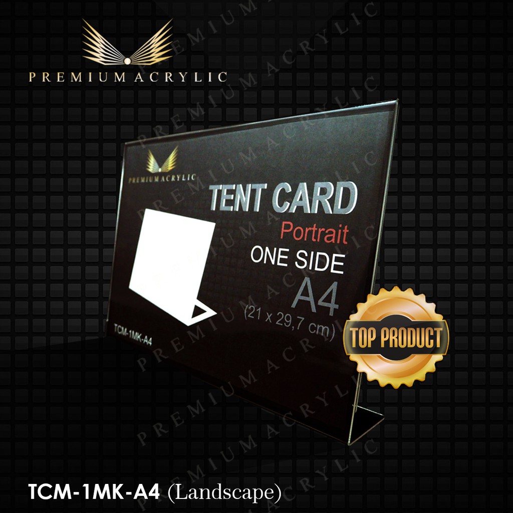 

Tent Card Acrylic Akrilik Miring Landscape 1 Muka Uk A4 PREMIUM