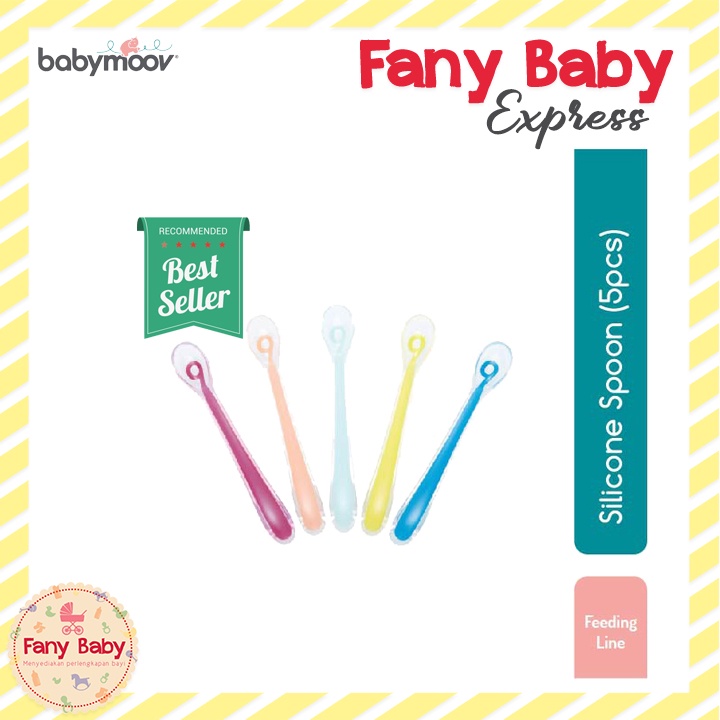 BABYMOOV SILICONE SPOON MULTICOLOR 1ST AGE - 5 PCS / A102407