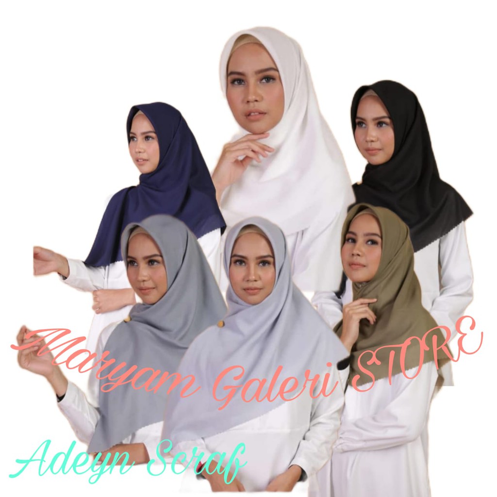 DAUKY Hijab Segi Empat Voal Polos ADELYN SCRAF (LASERCUT)