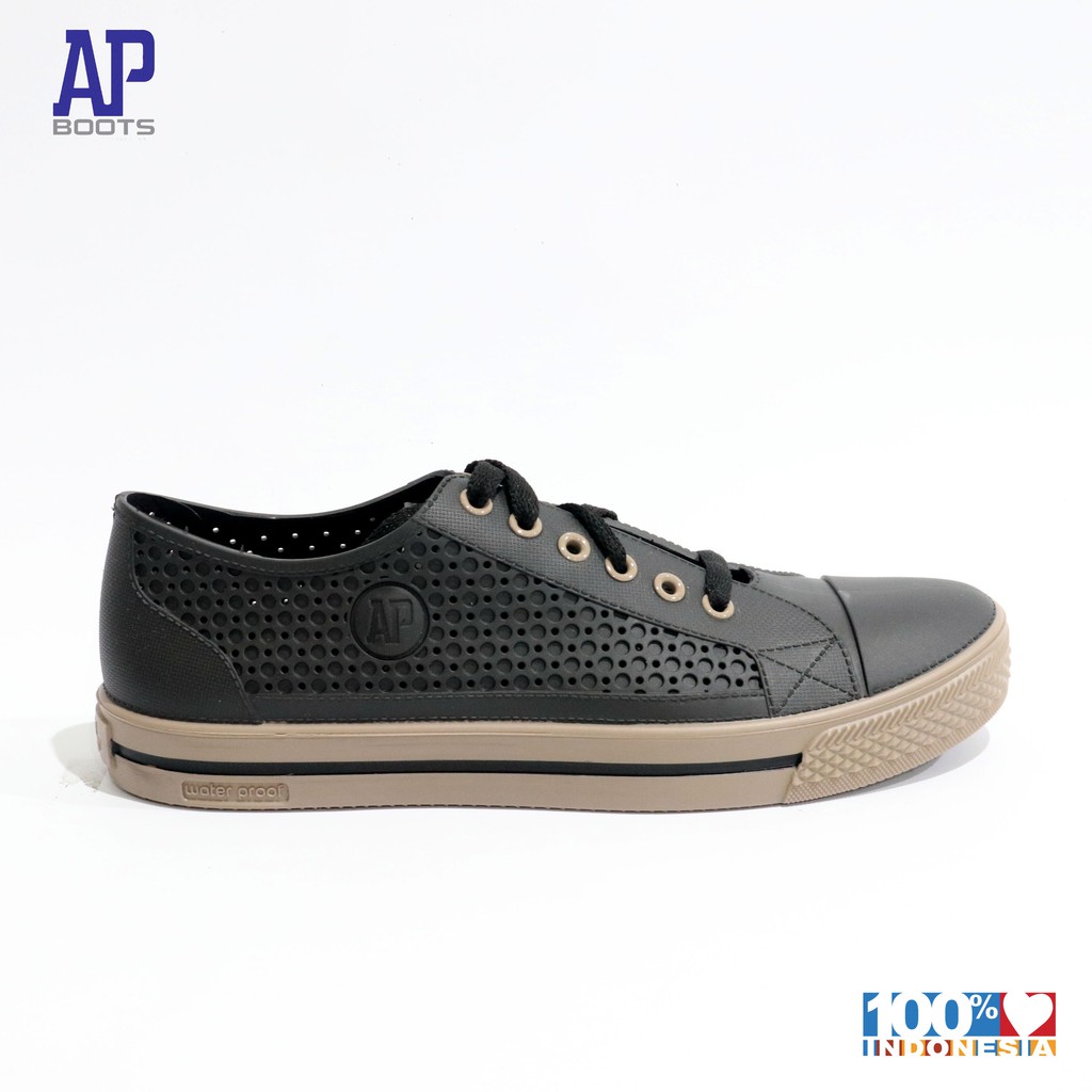 AP STAR 38-42 BLACK / BROWN - SEPATU SNEAKERS PRIA -  AP BOOTS