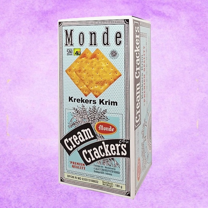 

MONDE Cream Crackers Premium Quality 180 gr gram 1 Box Biscuit Gabin Snack Original Makanan Ringan Kue Cookies Kukis Chiki Camilan Cemilan Kering Jajan Jajanan Anak Instan Siap Saji Kemasan Bahan Kebutuhan Dapur Sajian Parcel Shoppa Corner Malang Jawa T