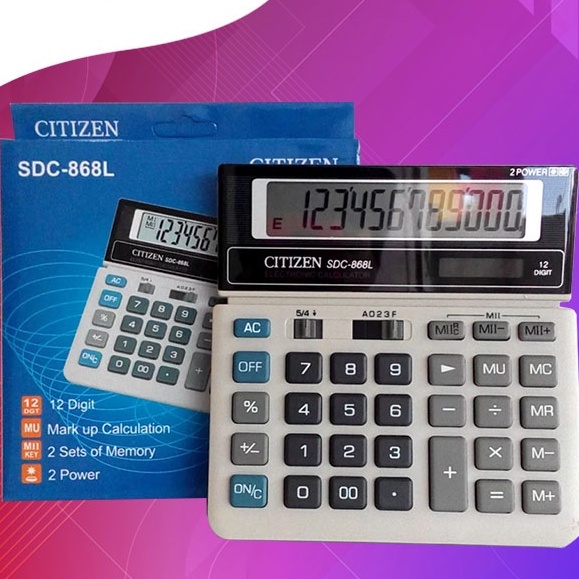 

KALKULATOR SDC 868 L / Kalkulator 12 Digit Sudah Termasuk Baterai RB9