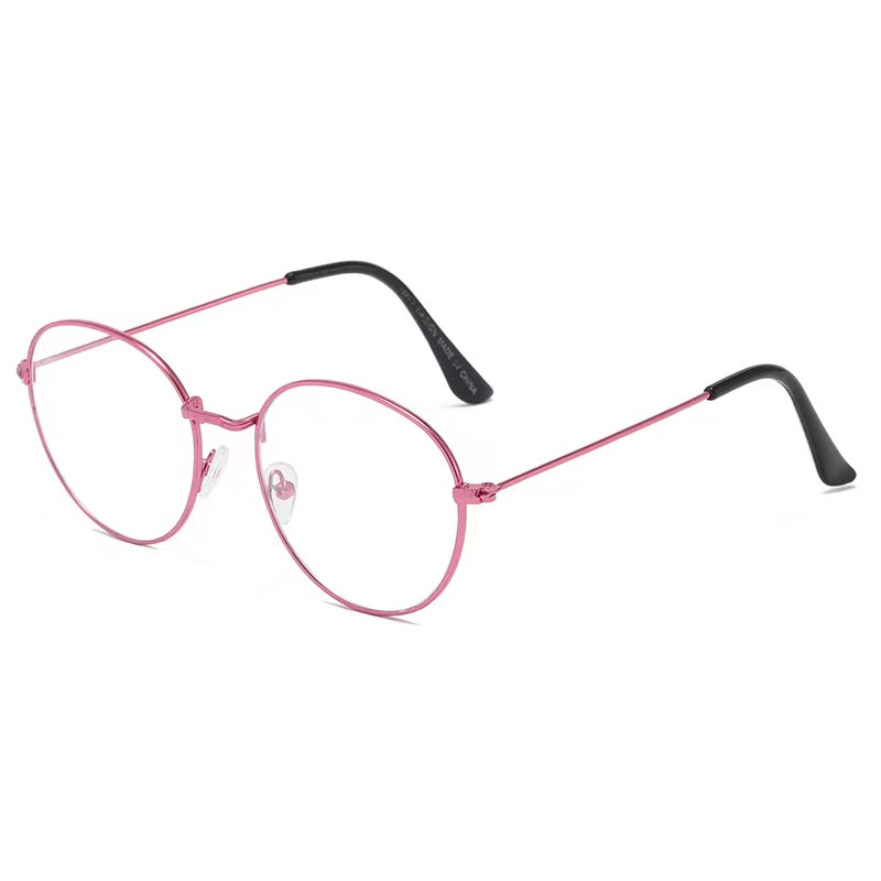 Rowling Impor murah Frame Kacamata Wanita dan Pria Gaya Retro Round Eyeglasses Metal Frame Kacamata Fashion-16-6 Ungu